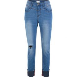 Dżinsy z wywiniętymi nogawkami, z kolekcji Maite Kelly bonprix niebieski "bleached”. Niebieskie jeansy damskie bonprix, z jeansu. Za 79,99 zł.
