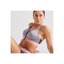 Stanik fitness kardio 900 ZIP szary z nadrukiem. Niebieskie buty sportowe damskie DOMYOS, l, z nadrukiem, z elastanu, na fitness i siłownię. Za 69,99 zł.