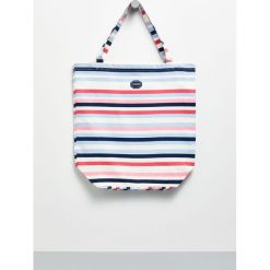 Torba shopper bawełniana. Niebieskie torby damskie na zakupy Moodo, bez wzorów, z bawełny, bez dodatków. Za 9,99 zł.