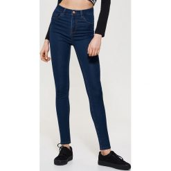 Spodnie damskie: Jeansy high waist skinny - Granatowy