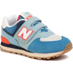 Sneakersy NEW BALANCE - YV574SOS Niebieski. Niebieskie półbuty dziewczęce New Balance, bez wzorów, z zamszu, na rzepy. Za 229,00 zł.