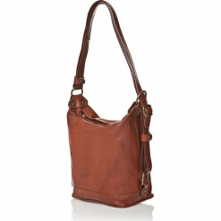 Skórzana torebka w kolorze brązowym - 25 x 21 x 15 cm. Brązowe torebki klasyczne damskie I MEDICI FIRENZE, w paski, z materiału. W wyprzedaży za 347,95 zł.