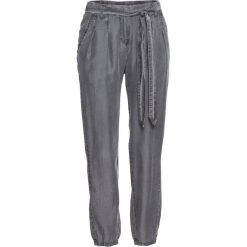 Spodnie z tencelu, bez zamka w talii bonprix szary denim. Szare spodnie damskie bonprix, z denimu. Za 129,99 zł.