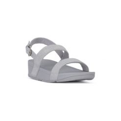 Sandały FitFlop FIT FLOP LOTTIE GLITZY BACKSTRAP. Szare sandały damskie FitFlop, bez wzorów, bez obcasa, bez zapięcia. Za 299,10 zł.