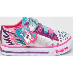 Skechers - Tenisówki dziecięce. Szare trampki dziewczęce Skechers, bez wzorów, z gumy, bez zapięcia. W wyprzedaży za 179,90 zł.