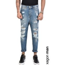 Xagon Man Jeansy. Czerwone jeansy męskie Xagon Man, bez wzorów, z jeansu. Za 439,00 zł.