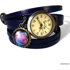 Zegarek skórzany Fioletowa nebula - 0178. Fioletowe zegarki damskie Pakamera. Za 120,00 zł.