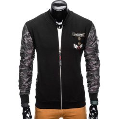 Bejsbolówki męskie: BLUZA MĘSKA ROZPINANA BEZ KAPTURA B807 - CZARNA