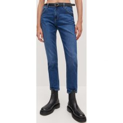 Jeansy boyfriend slim z paskiem - Granatowy. Niebieskie jeansy damskie Reserved. Za 119,99 zł.
