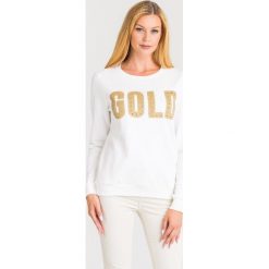 BLUZA Liu Jo. Białe bluzy damskie Liu Jo, s, z aplikacjami, z materiału, bez rękawów, bez kaptura. Za 679,00 zł.