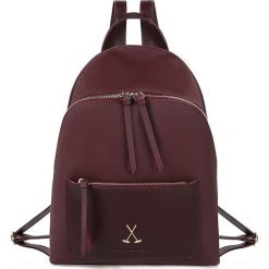 Plecak w kolorze bordowym - 36 x 27 x 11 cm. Czerwone plecaki damskie Beverly Hills Polo Club, bez wzorów, ze skóry. W wyprzedaży za 149,95 zł.