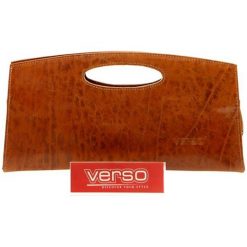 VERSO 0886-3139AU Brązowy, Kopertówka damska. Pomarańczowe kopertówki damskie Verso, na imprezę, bez wzorów, ze skóry, eleganckie, bez dodatków. Za 99,00 zł.
