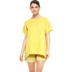 T-shirty damskie: Lniana koszulka „Rosa” w kolorze żółtym