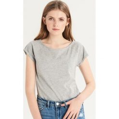 T-shirt basic - Jasny szar. Szare t-shirty damskie Sinsay, l. Za 9,99 zł.