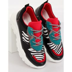 Buty sportowe czarne LV87P-1 BLACKA. Czarne buty sportowe damskie obuwie damskie, bez wzorów, z tkaniny, sportowe. Za 103,28 zł.