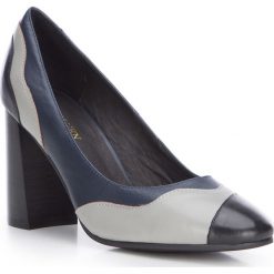 Buty damskie. Szare czółenka damskie Wittchen, ze skóry. W wyprzedaży za 299,90 zł.