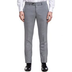 Spodnie LEONARDO GDPS900218. Szare spodnie męskie Giacomo Conti, na ślub cywilny, s, bez wzorów, z wełny, eleganckie. Za 599,00 zł.