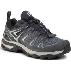 Trekkingi SALOMON - X Ultra 3 W 406644 22 M0 Stormy Weather/Ebony/Cashmere Blue. Szare trapery damskie Salomon, ze skóry ekologicznej, bez obcasa, bez zapięcia. Za 549,00 zł.