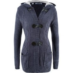 Sweter rozpinany z szenili, długi rękaw bonprix jagodowy. Fioletowe kardigany damskie bonprix. Za 129,99 zł.