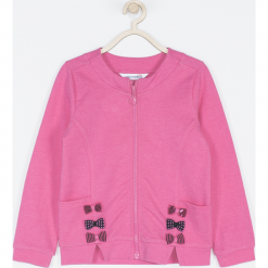 Bluza. Czerwone bluzy dziewczęce rozpinane PRETTY GIRL, z napisami, z bawełny. Za 75,90 zł.