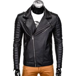 KURTKA MĘSKA PRZEJŚCIOWA RAMONESKA C323 - CZARNA. Czarne kurtki męskie pikowane Ombre Clothing, m, z poliesteru, eleganckie. Za 129,00 zł.