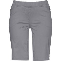 Bermudy z elastycznym paskiem bonprix szary. Szare spodnie damskie bonprix, bez wzorów. Za 49,99 zł.