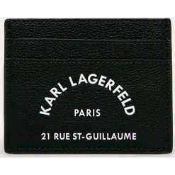 Karl Lagerfeld - Portfel skórzany. Czarne portfele damskie KARL LAGERFELD, bez wzorów, ze skóry. W wyprzedaży za 269,90 zł.