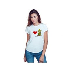 Licencjonowana koszulka damskaI love WŁÓCZYKIJ. Białe koszulki damskie Tailormade24, na imprezę, s, z nadrukiem, z bawełny, z okrągłym kołnierzem, z długim rękawem. Za 59,00 zł.