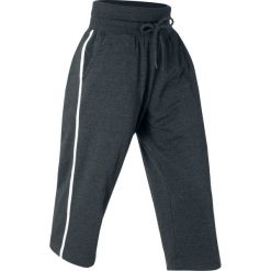 Spodnie dresowe ze stretchem Culotte, dł. 3/4 bonprix czarny melanż. Czarne spodnie damskie bonprix, z dresówki. Za 37,99 zł.