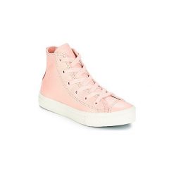 Buty Dziecko Converse CHUCK TAYLOR ALL STAR HI. Różowe trampki dziewczęce marki Converse, bez wzorów, bez zapięcia. Za 215,20 zł.