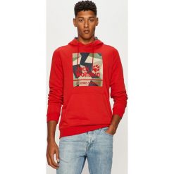 Jack Wolfskin - Bluza. Pomarańczowe bluzy męskie Jack Wolfskin, s, z nadrukiem, z bawełny, z kapturem, bez rękawów, z kapturem. Za 359,90 zł.