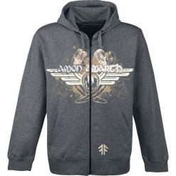 Amon Amarth Horns Bluza z kapturem rozpinana ciemnoszary (Anthracite). Szare bluzy męskie marki Amon Amarth, xl, bez wzorów, z kapturem, bez rękawów, z kapturem. Za 224,90 zł.