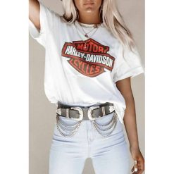 T-shirt damski ROSELIA WHITE. Białe bluzki damskie IVET, bez wzorów, bez kołnierzyka. W wyprzedaży za 9,00 zł.