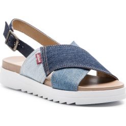 Sandały LEVI'S - 227813-802-17 Navy Blue. Niebieskie klapki damskie marki Levi's®, bez wzorów, z zamszu, bez obcasa. Za 289,00 zł.
