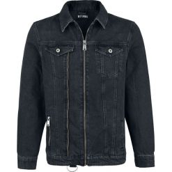 Disturbia Zip Up Trucker Jacket Kurtka jeansowa czarny. Czarne kurtki męskie marki Disturbia, l, bez wzorów, z jeansu, bez kaptura. Za 365,90 zł.