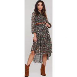 Ciemnozielona Sukienka Treewarm. Zielone sukienki damskie Renee, s, z nadrukiem, klasyczne, ze stójką, bez rękawów, długie, mini, asymetryczne. Za 179,99 zł.