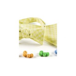 Komplet Mucha wiązana LIMONKA +poszetka +spinki do mankietów. Żółte muchy męskie HisOutfit, z materiału, wizytowe. Za 149,00 zł.