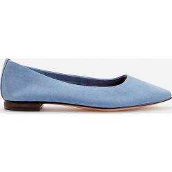Skórzane baleriny - Niebieski. Niebieskie baleriny damskie Reserved, bez wzorów, bez obcasa. Za 139,99 zł.