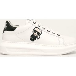 Karl Lagerfeld - Buty skórzane. Białe buty sportowe damskie KARL LAGERFELD, bez wzorów, ze skóry, sportowe. W wyprzedaży za 599,90 zł.
