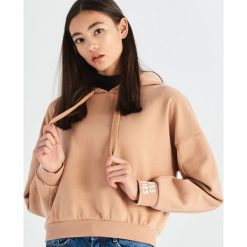 Bluza z kapturem - Beżowy. Brązowe bluzy damskie marki Sinsay, s, bez wzorów, bez rękawów, z kapturem. Za 49,99 zł.