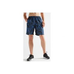 Spodenki fitness kardio FST120 męskie. Niebieskie spodenki sportowe męskie DOMYOS, xl, bez wzorów, z poliesteru, na fitness i siłownię. Za 29,99 zł.