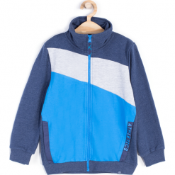 Bluza. Niebieskie bluzy chłopięce rozpinane marki ATHLETICS, z bawełny. Za 44,90 zł.