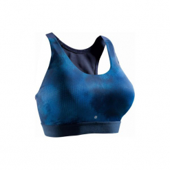 Stanik fitness kardio 500. Niebieskie biustonosze sportowe DOMYOS, z elastanu. Za 49,99 zł.