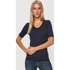 G-Star Raw - T-shirt. Niebieskie bluzki damskie G-Star RAW, s, bez wzorów, z bawełny, retro, z okrągłym kołnierzem, z krótkim rękawem. Za 169,90 zł.