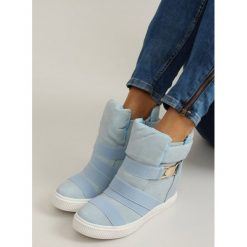 Sneakersy niebieskie PESCA. Niebieskie buty sportowe damskie FunKee.pl, bez wzorów, z tkaniny, eleganckie. Za 102,99 zł.