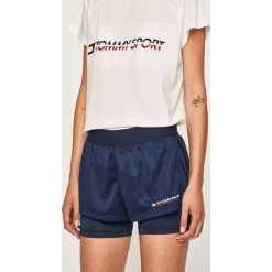 Tommy Sport - Szorty. Czarne spodenki sportowe damskie Tommy Sport, s, bez wzorów, z elastanu, sportowe. W wyprzedaży za 149,90 zł.