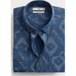 Mango Man - Koszula Speed. Niebieskie koszule męskie Mango Man, s, bez wzorów, z bawełny, casualowe, button down, z długim rękawem. Za 199,90 zł.