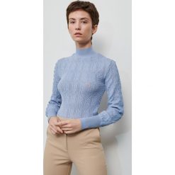 Ażurowy sweter - Niebieski. Niebieskie swetry damskie Reserved, s, bez wzorów, bez rękawów, bez kaptura. Za 99,99 zł.