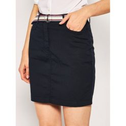 Spódnica mini TOMMY HILFIGER GMD WW0WW27779. Niebieskie spódniczki damskie TOMMY HILFIGER, bez wzorów, z elastanu, mini. W wyprzedaży za 319,00 zł.