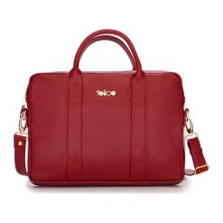 SKÓRZANA TORBA NA LAPTOPA DULCE CZERWONA MCKENZIE. Czerwone torby na laptopa FeliceGold, w paski, z bawełny, eleganckie. Za 399,00 zł.